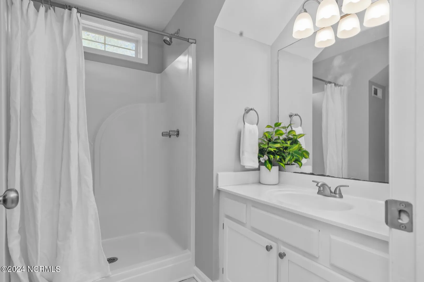 Modernized bathroom of the Palamino Trail home in Jacksonville, NC
