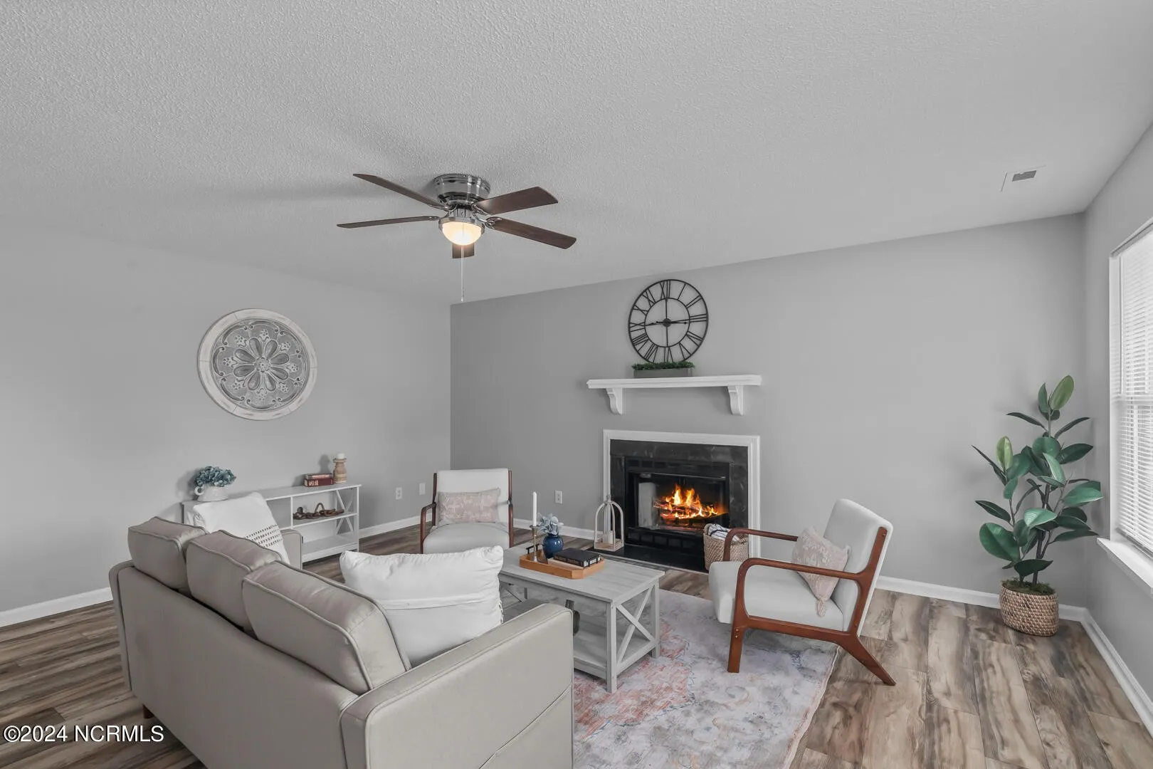 Renovated living room of the Palamino Trail home in Jacksonville, NC