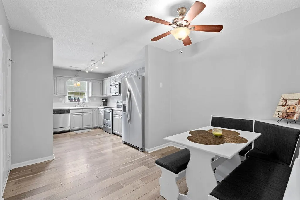 Updated kitchen of the Raspberry Court home in Hubert, NC