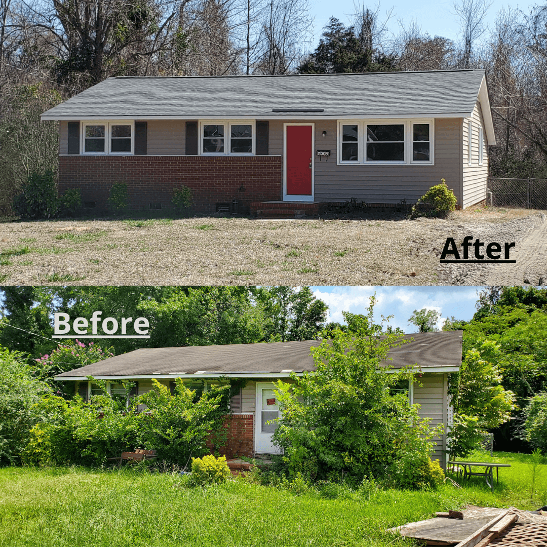 An inherited Eastern NC house we bought as-is and renovated, shown before and after